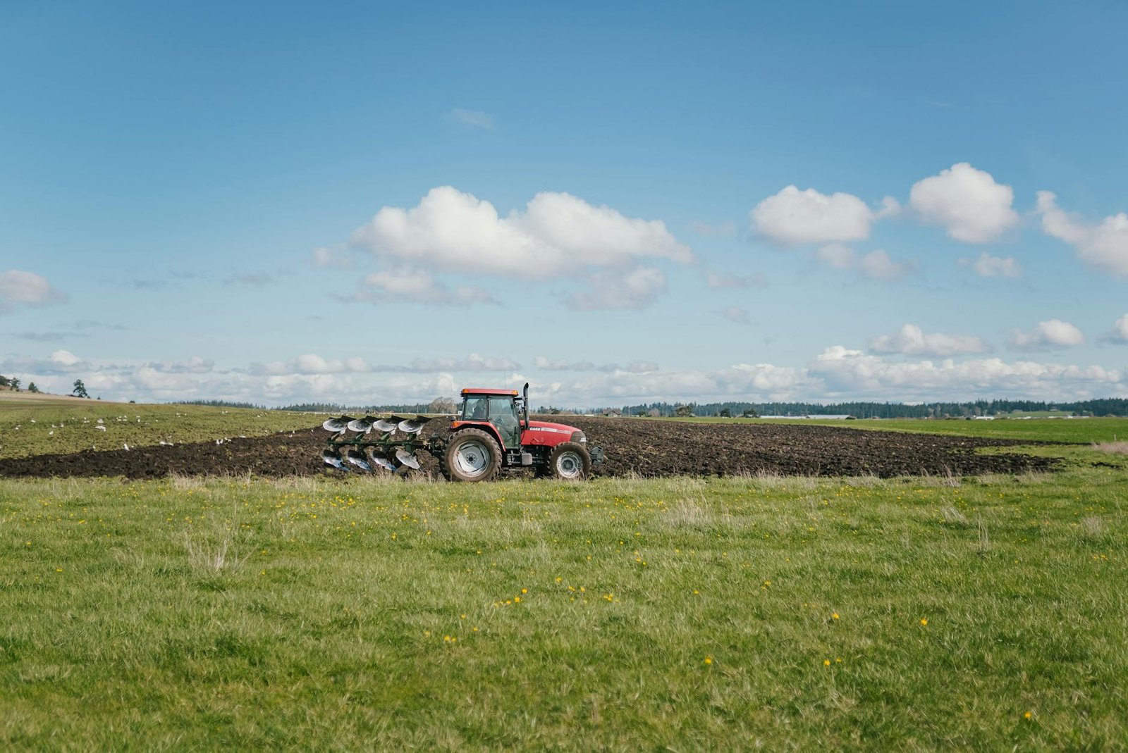 tractor on rural field